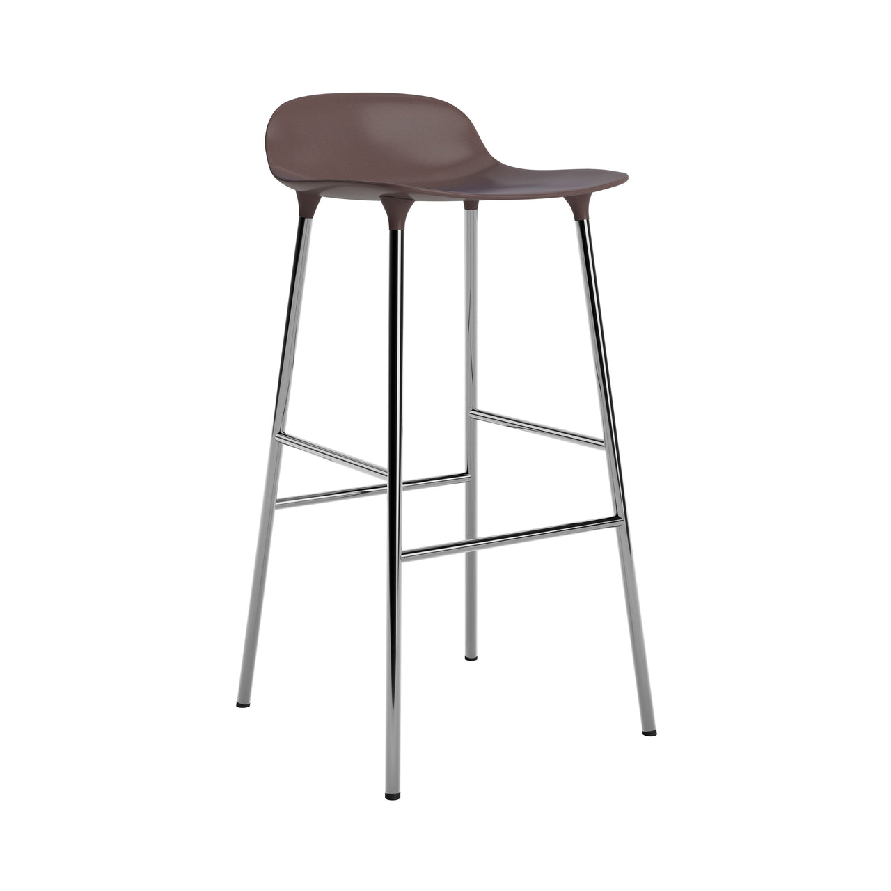 Form Bar + Counter Stool: Chrome + Bar + Brown
