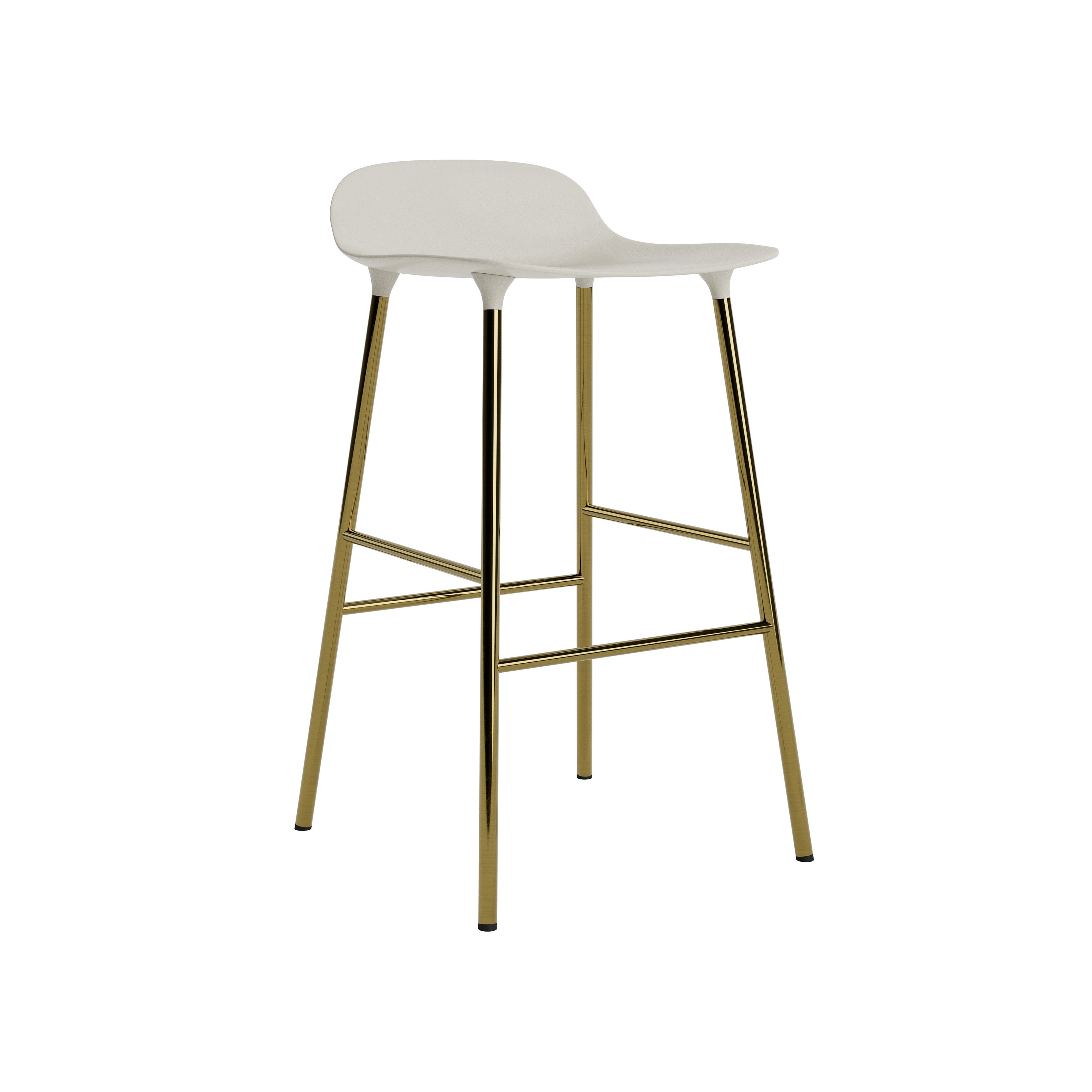 Form Bar + Counter Stool: Brass + Counter + Light Grey