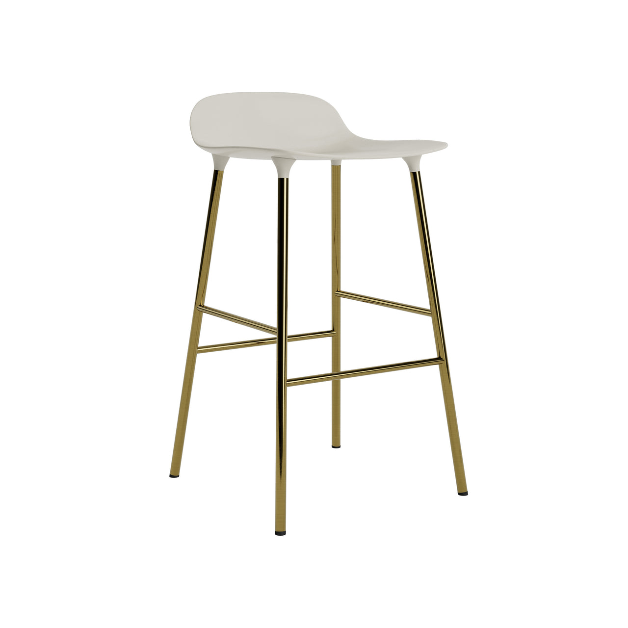 Form Bar + Counter Stool: Brass + Counter + Light Grey