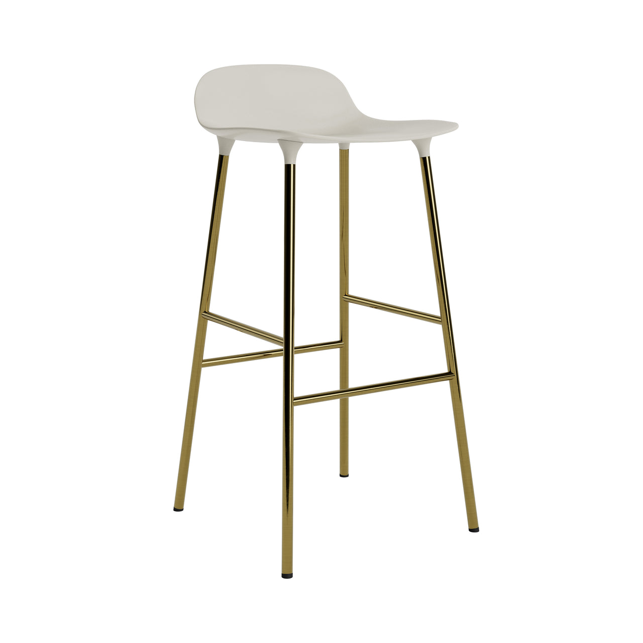 Form Bar + Counter Stool: Brass + Bar + Light Grey