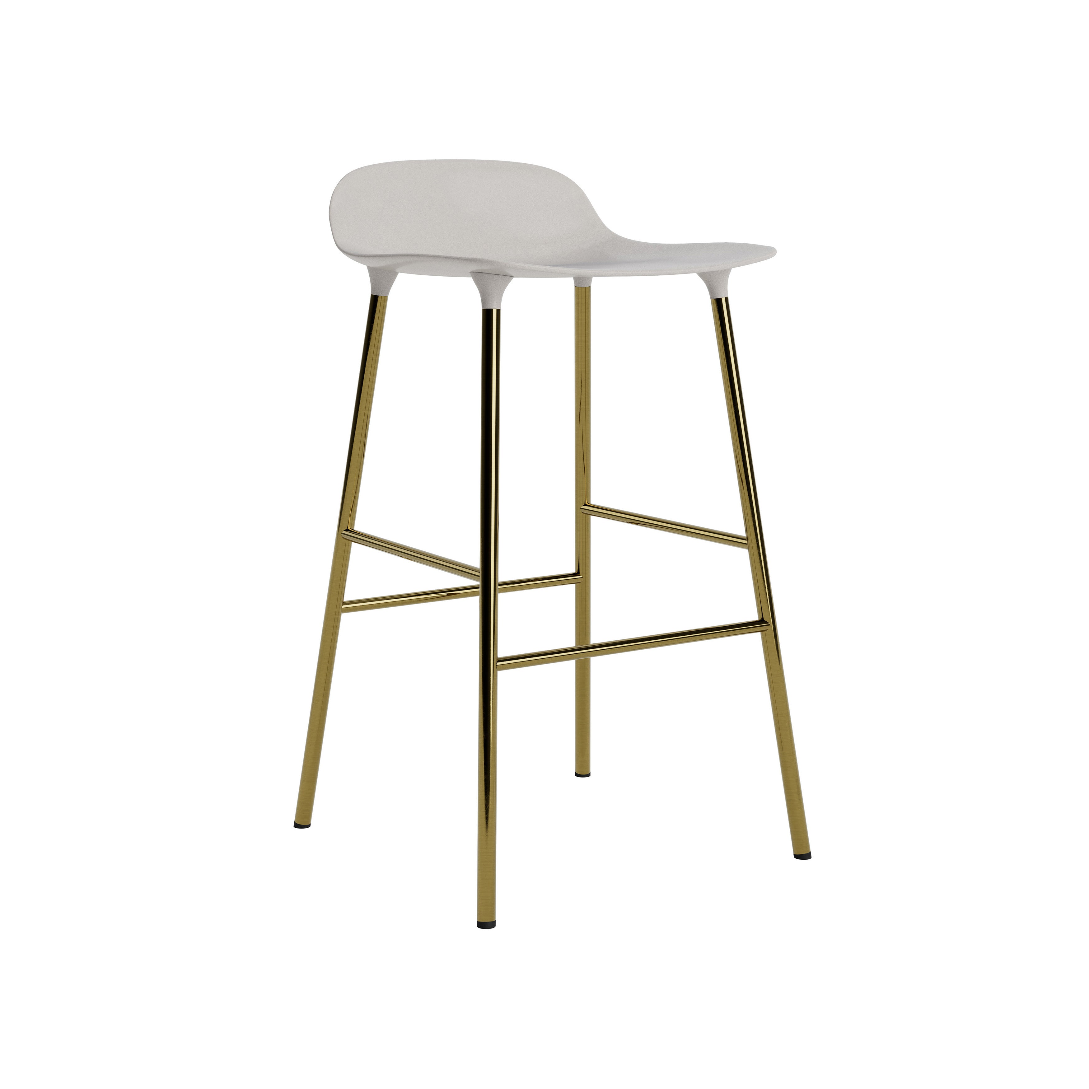 Form Bar + Counter Stool: Brass + Counter + Warm Grey