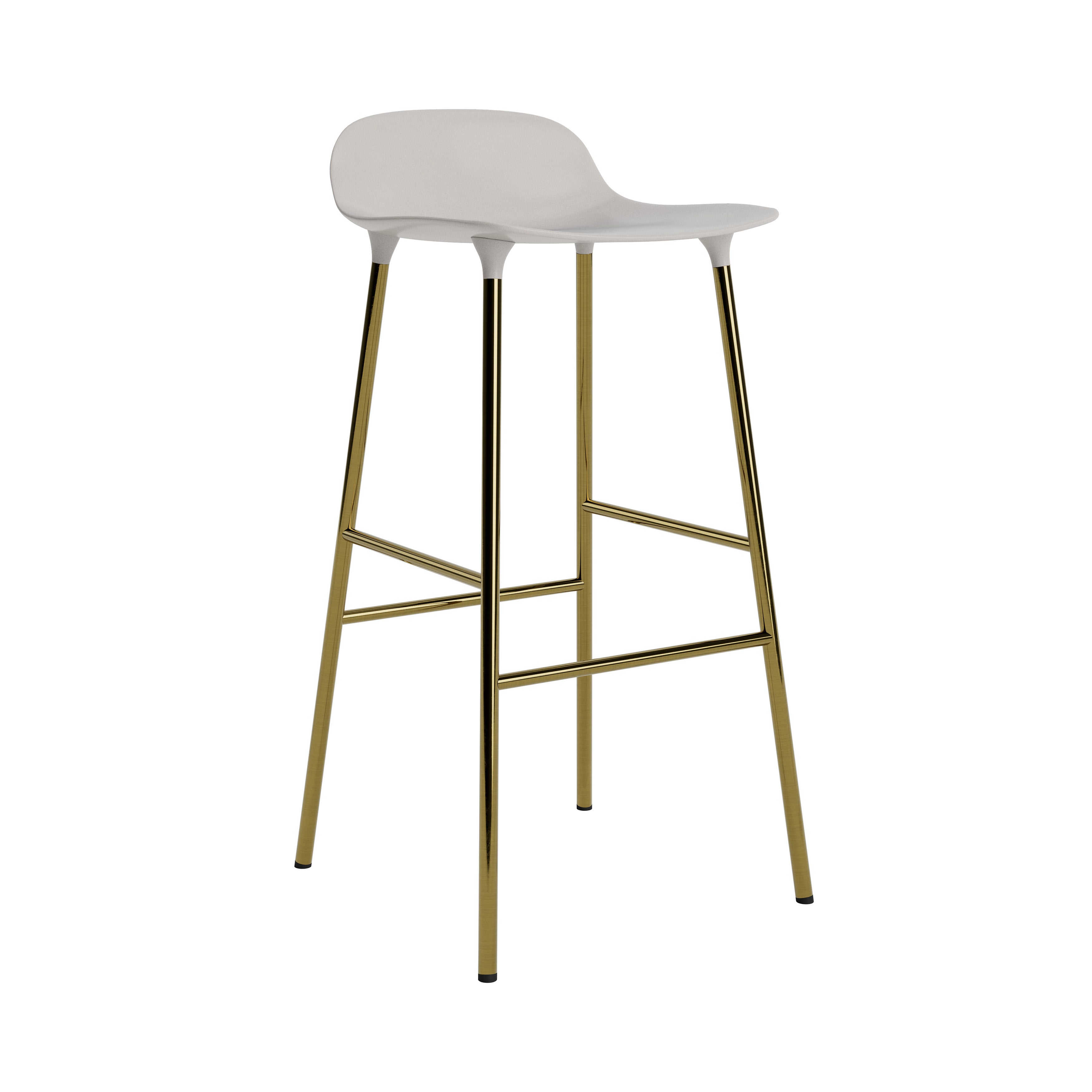 Form Bar + Counter Stool: Brass + Bar + Warm Grey