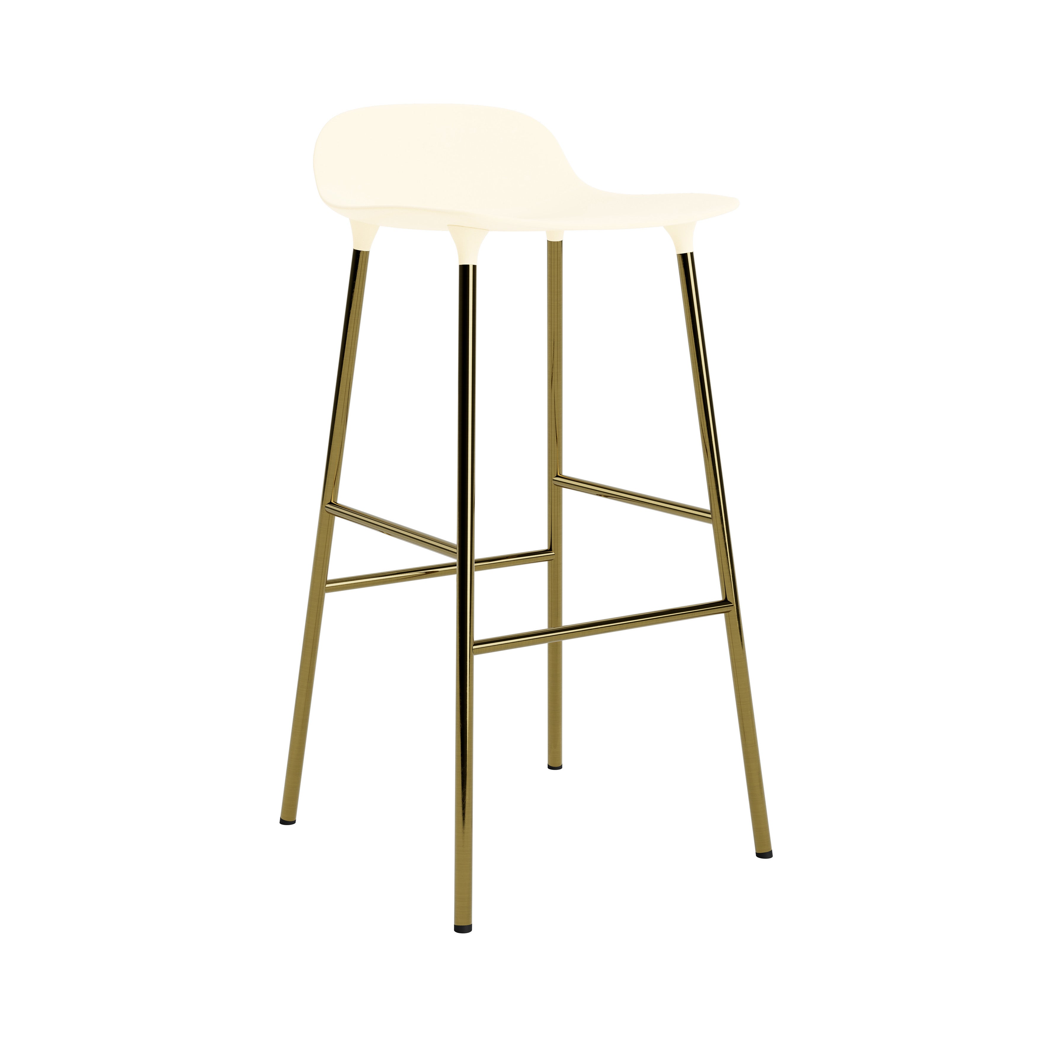 Form Bar + Counter Stool: Brass + Bar + Cream