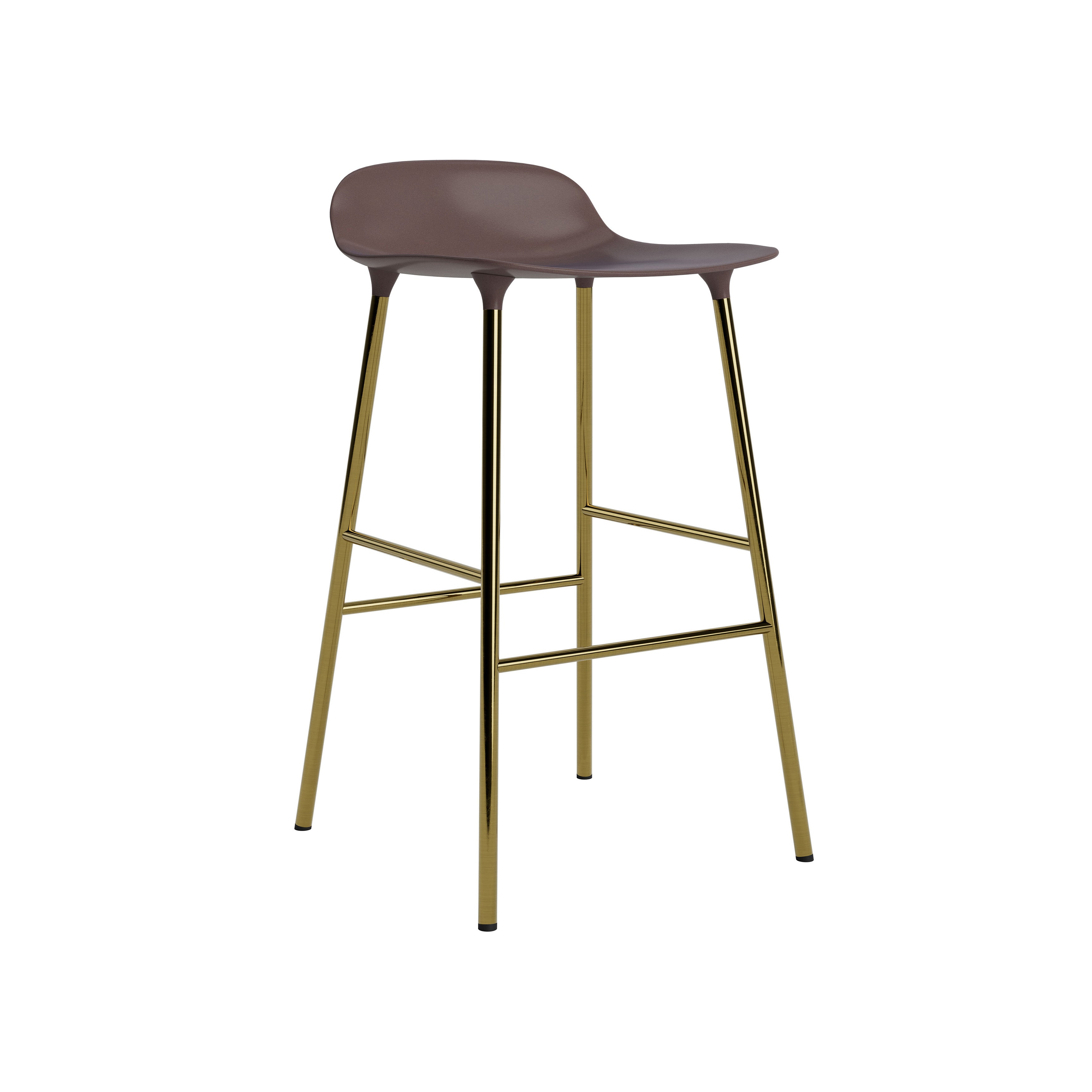 Form Bar + Counter Stool: Brass + Counter + Brown