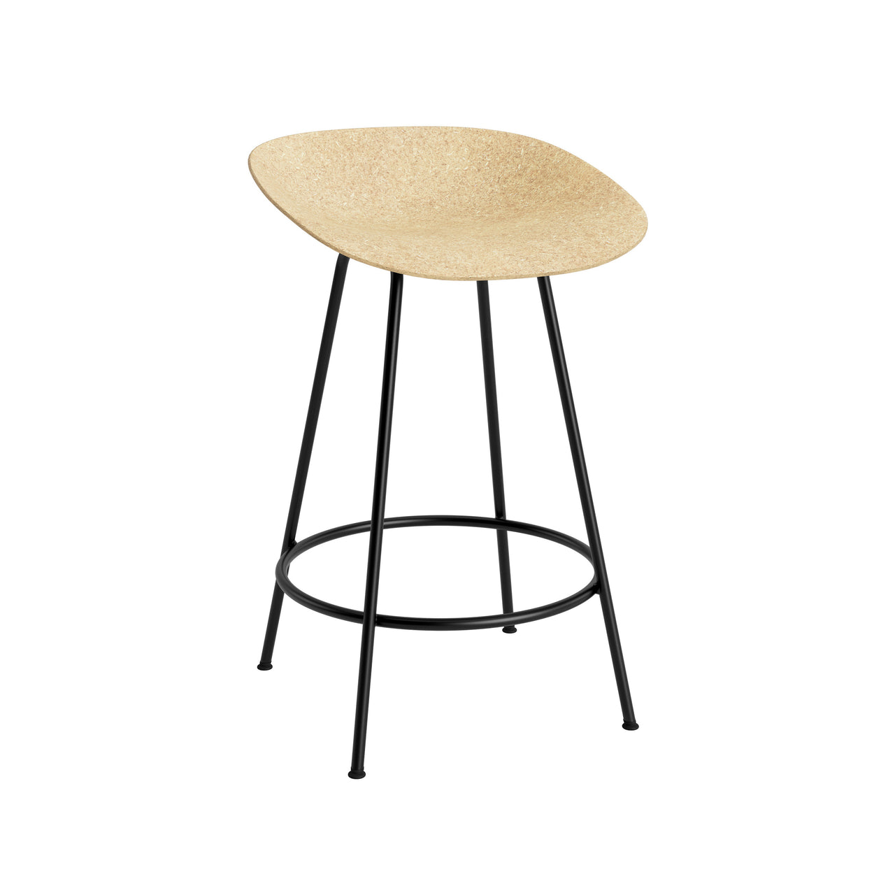 Mat Bar + Counter Stool: Steel + Counter + Hemp + Black