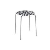 Petit Rond Stool: Upholstered: Zebra Fabric