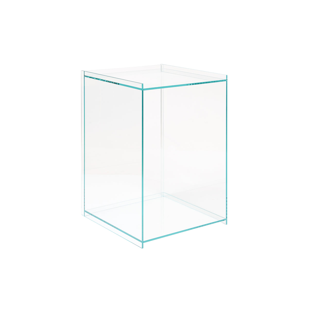 Rivet Box Table: Glass