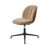 Beetle Height Adjustable Soft Meeting Chair: 4 Star Base + Front Upholstered + Without Casters + American Walnut