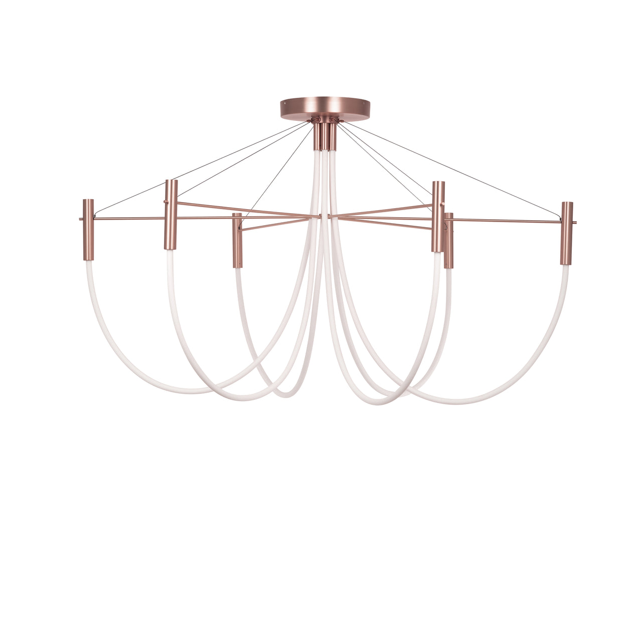 Paradoxe Chandelier: 6 + Stem + Satin Copper
