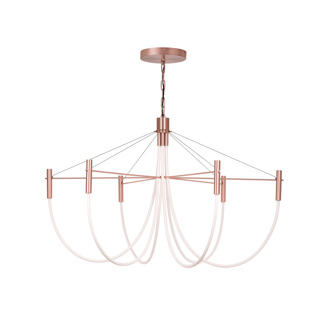 Paradoxe Chandelier: 6 + Chain + Satin Copper