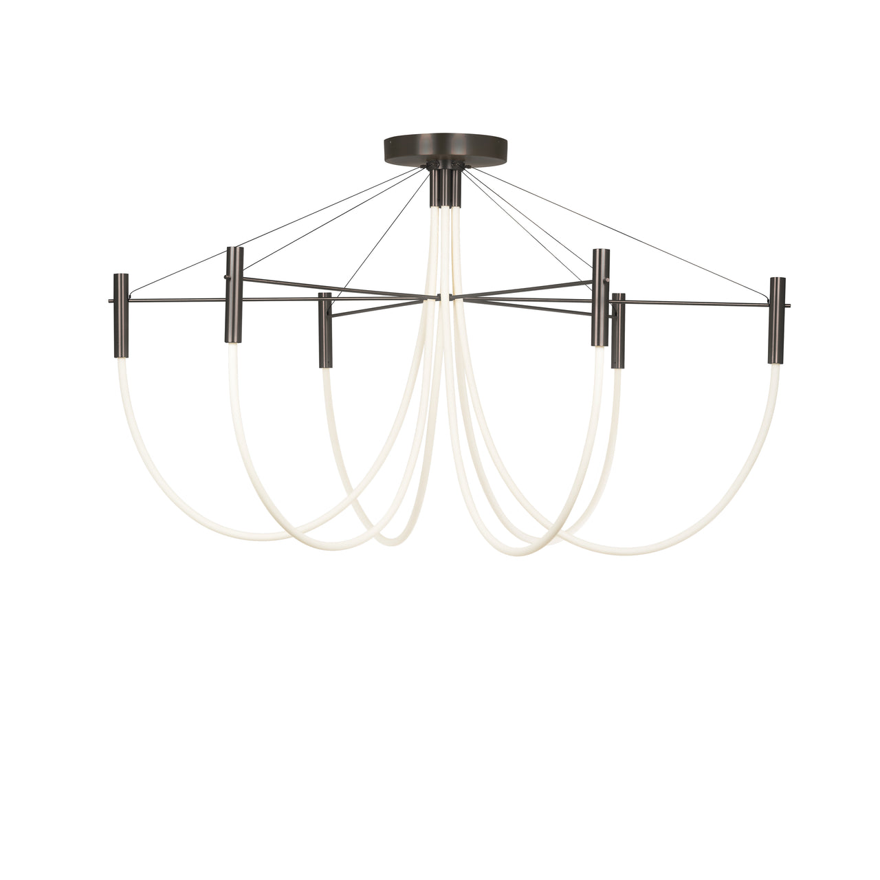 Paradoxe Chandelier: 6 + Stem + Satin Graphite