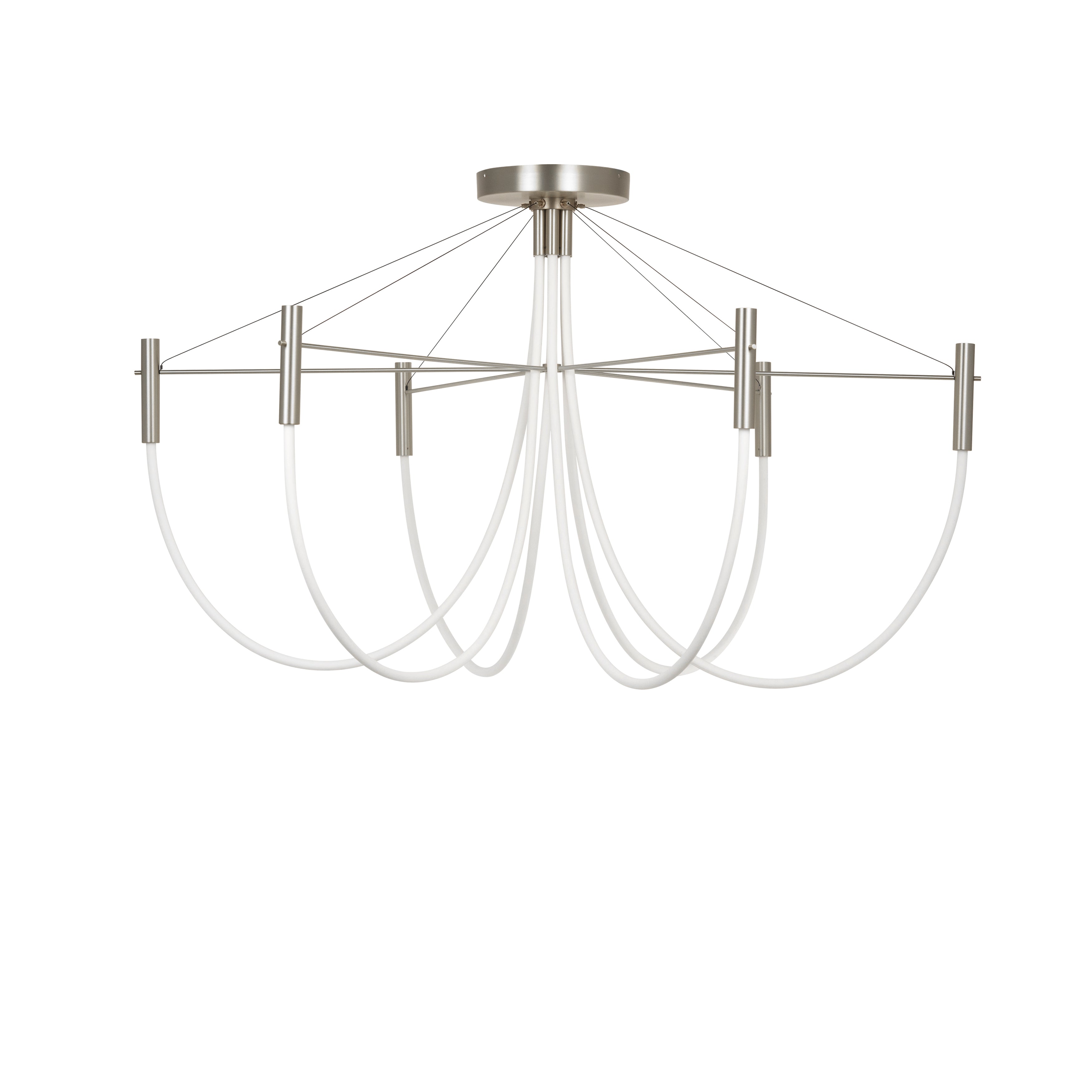 Paradoxe Chandelier: 6 + Stem + Satin Nickel