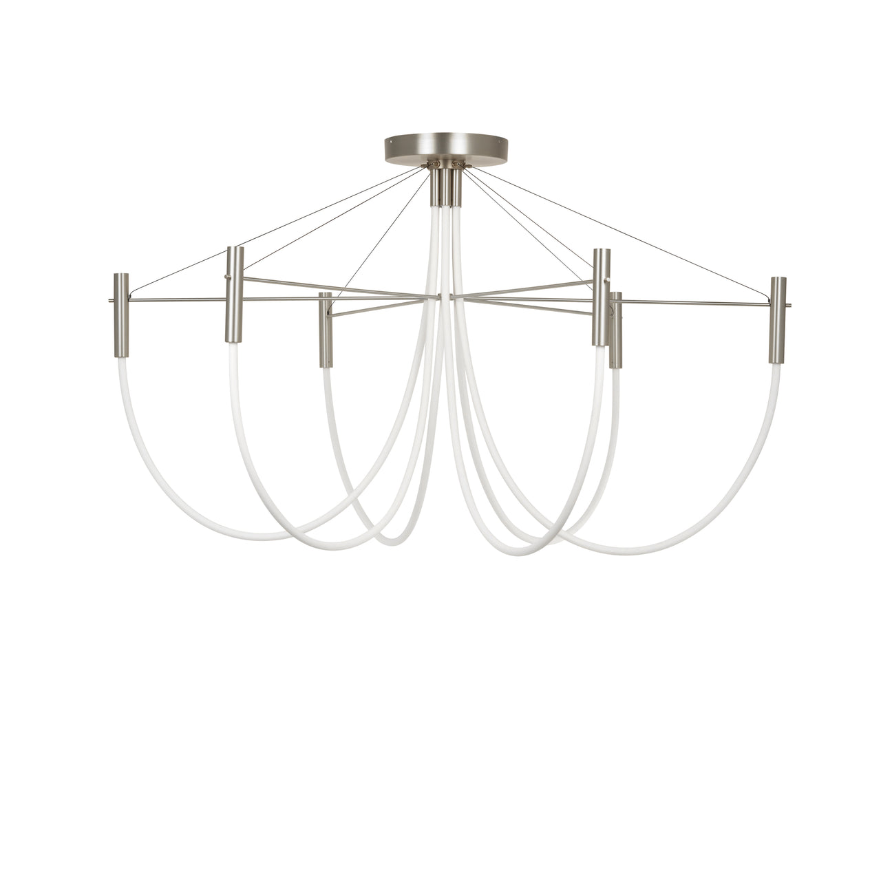 Paradoxe Chandelier: 6 + Stem + Satin Nickel