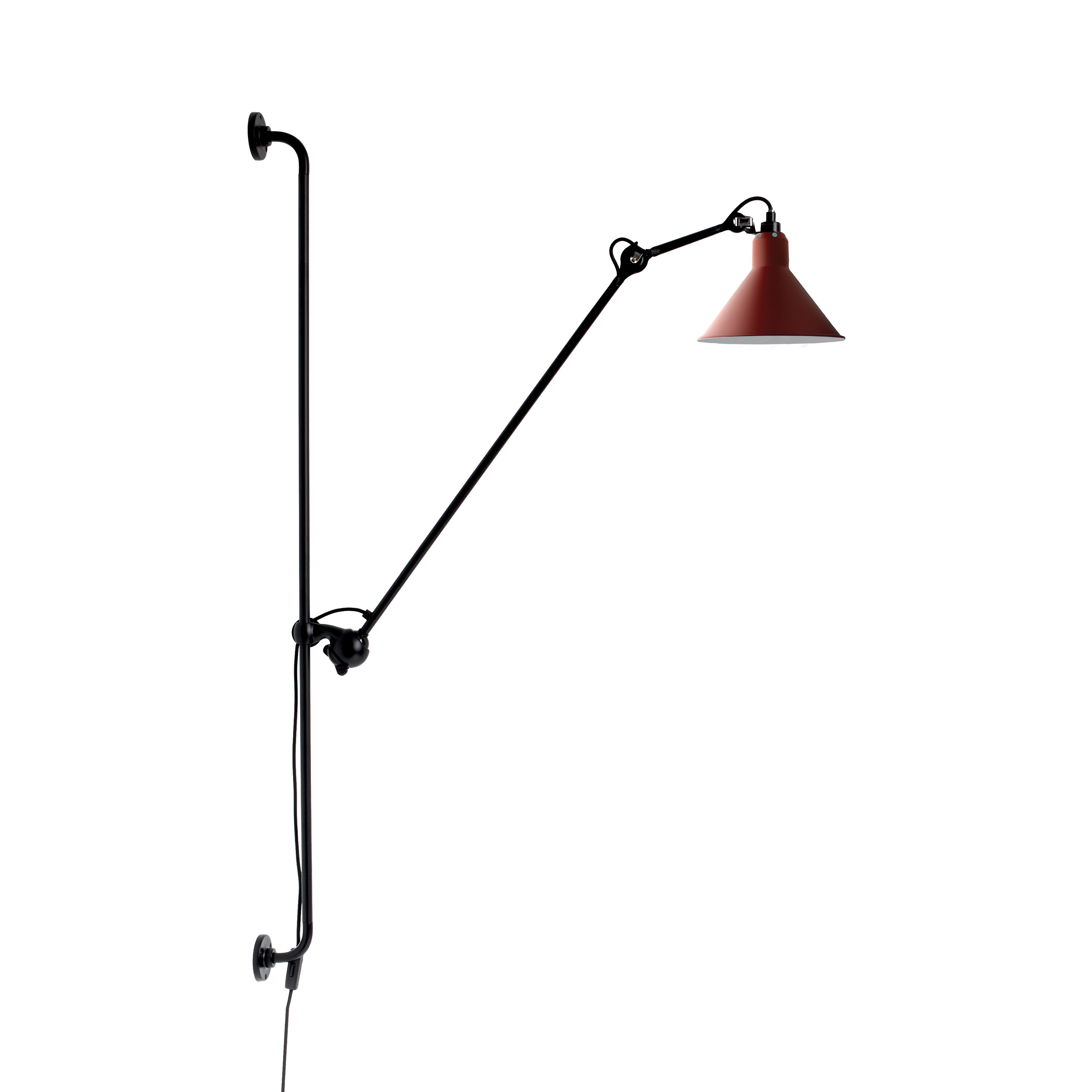 Lampe Gras N°214 Lamp: Red + Conic