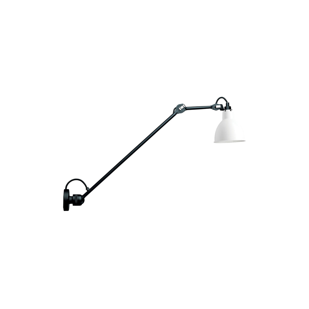 Lampe Gras N° 304 L60 Wall Lamp: White + Round