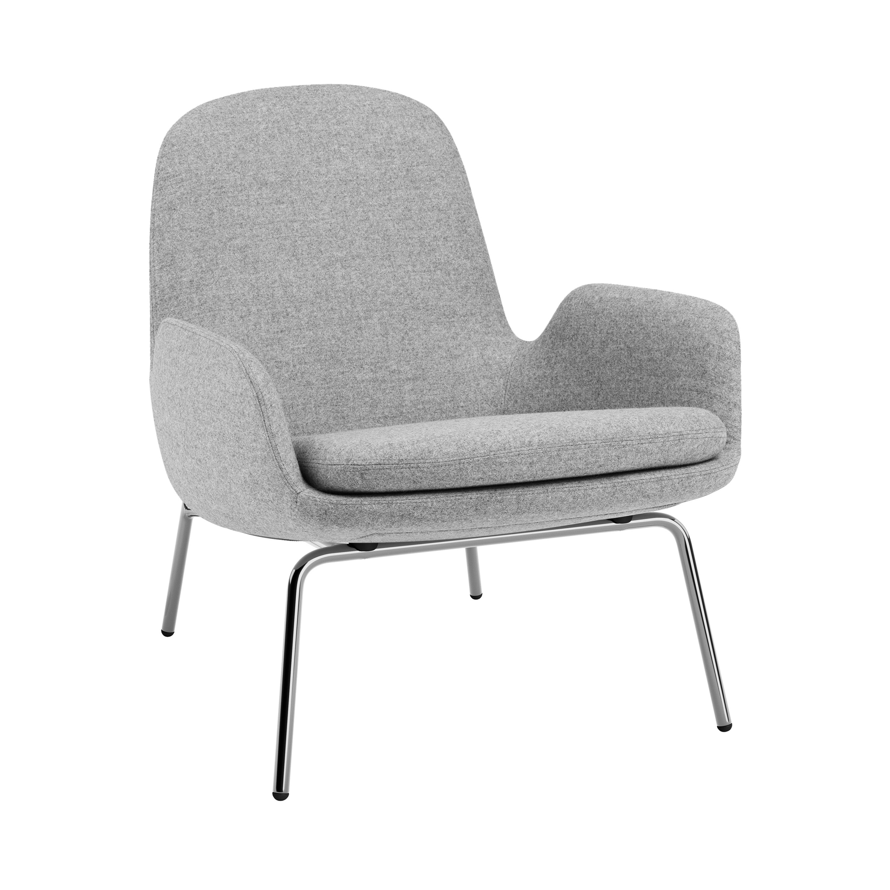 Era Lounge Chair: Low + Metal Base + Chrome
