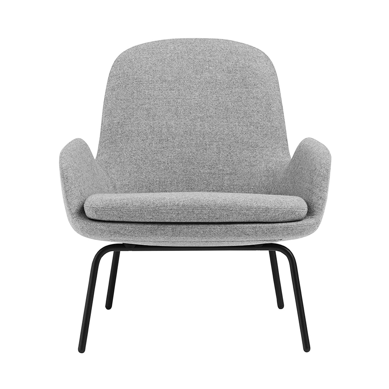 Era Lounge Chair: Low + Metal Base + Black Steel