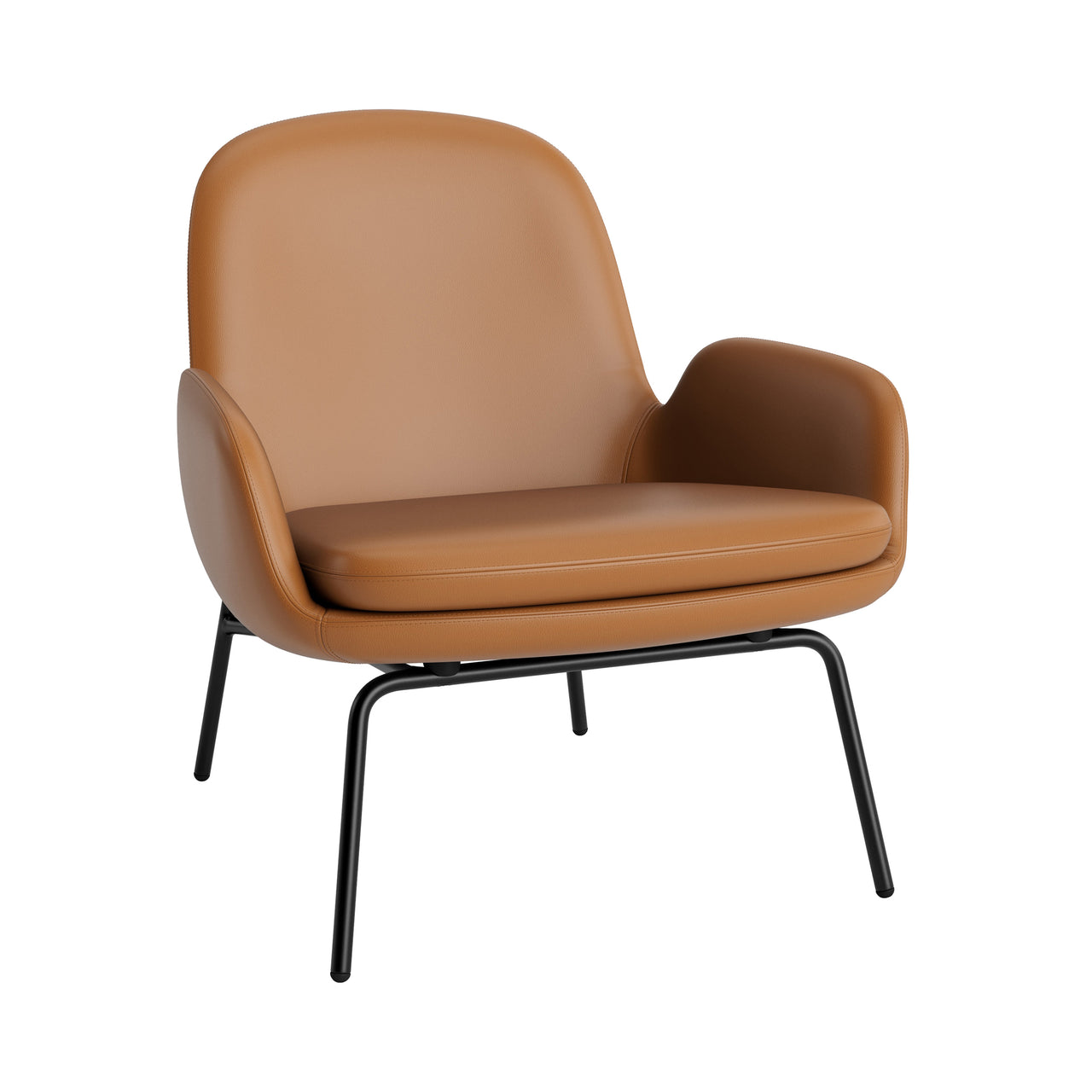 Era Lounge Chair: Low + Metal Base + Black Steel