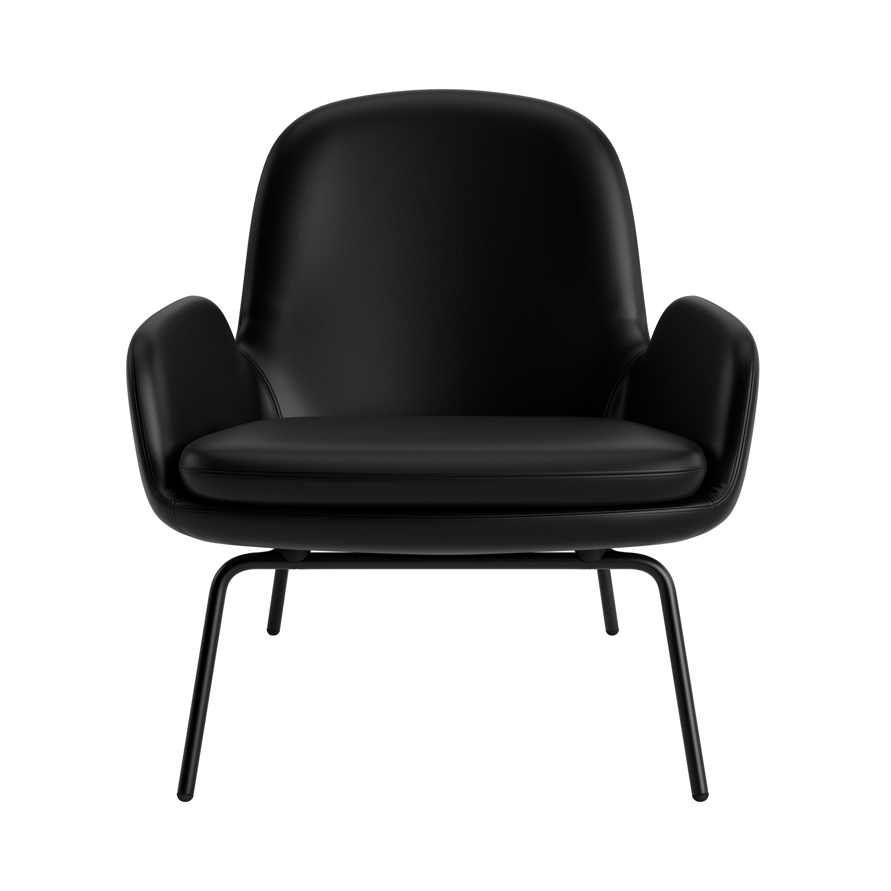 Era Lounge Chair: Low + Metal Base + Black Steel