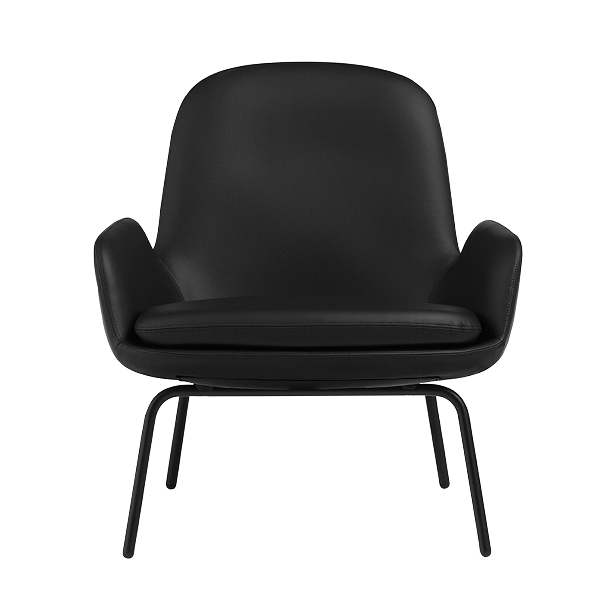 Era Lounge Chair: Low + Metal Base + Black Steel