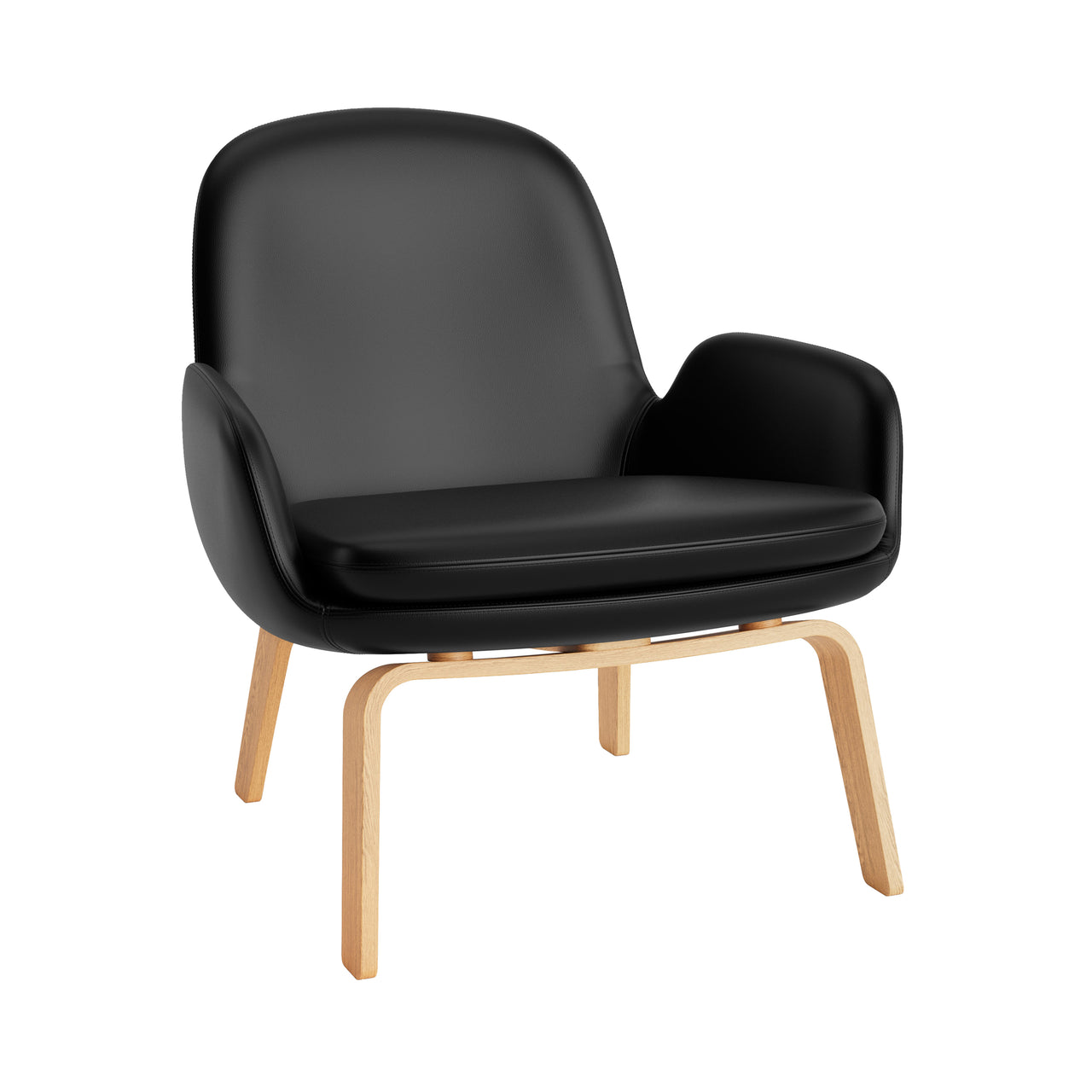 Era Lounge Chair: Low + Wood Base + Oak