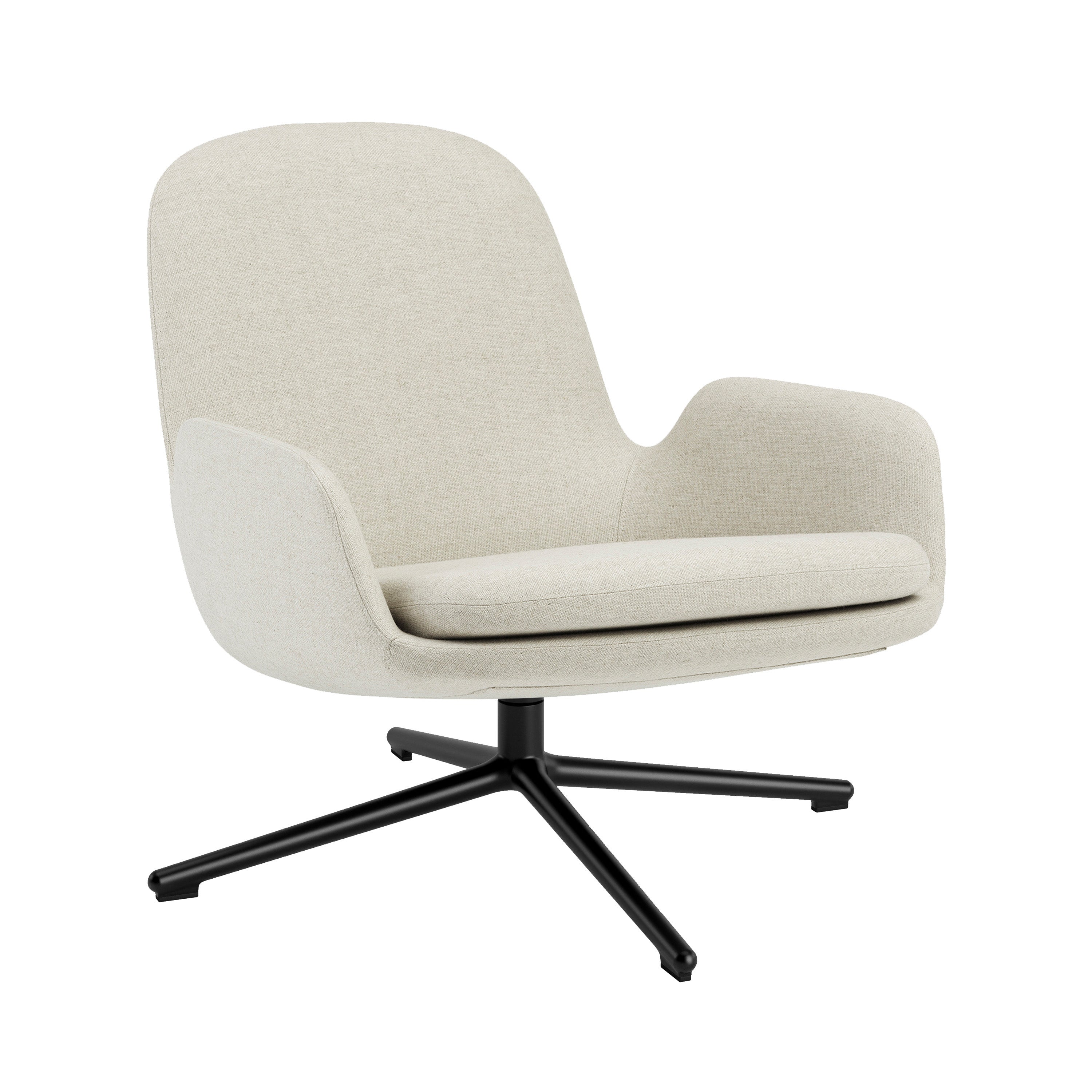 Era Lounge Chair Swivel: Low + Black Aluminum