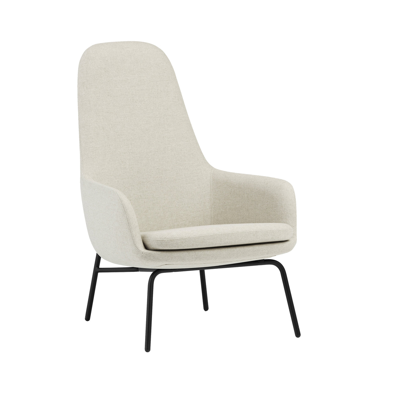Era Lounge Chair: High + Metal Base + Black