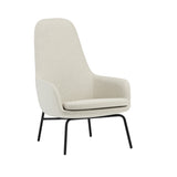 Era Lounge Chair: High + Metal Base + Black Steel