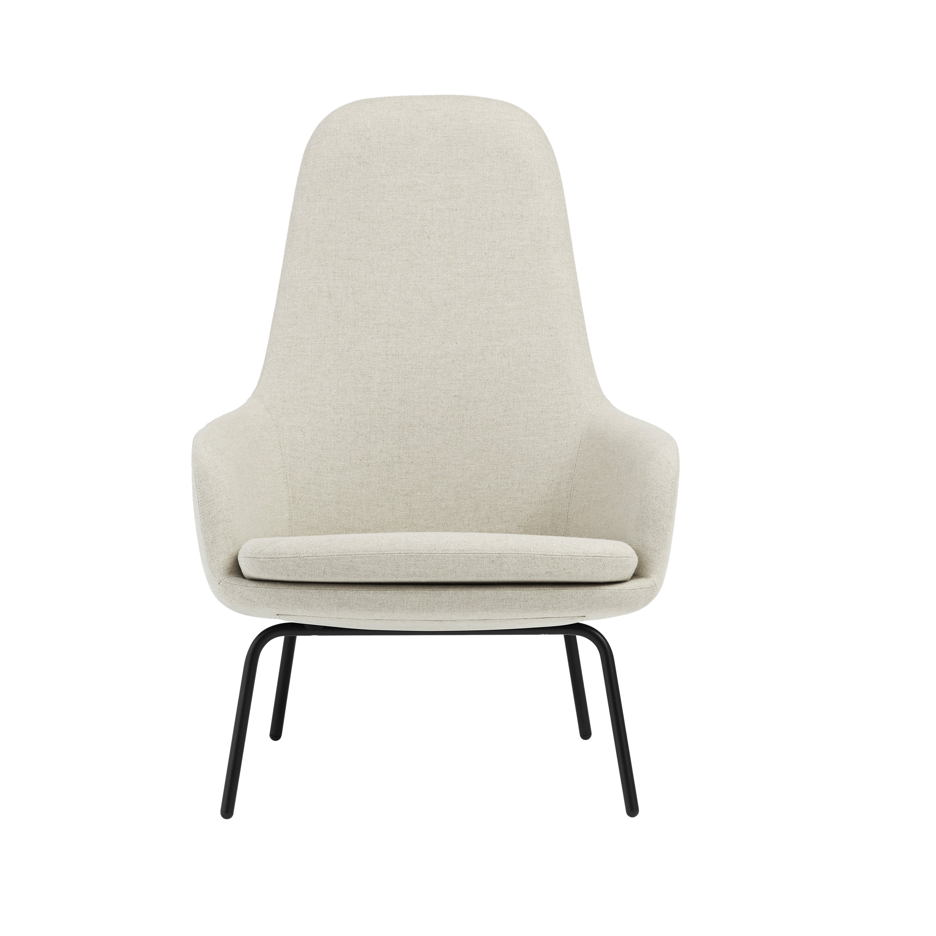 Era Lounge Chair: High + Metal Base + Black