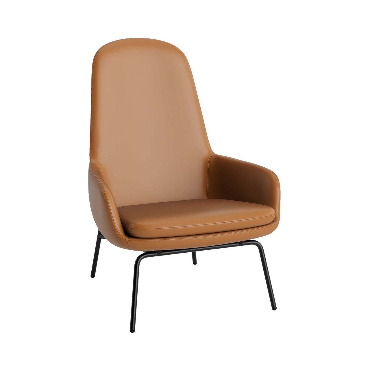 Era Lounge Chair: High + Metal Base + Black Steel