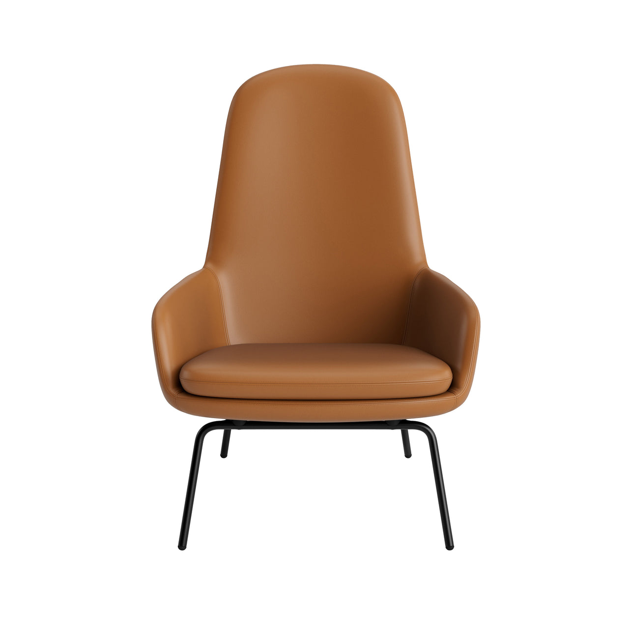 Era Lounge Chair: High + Metal Base + Black