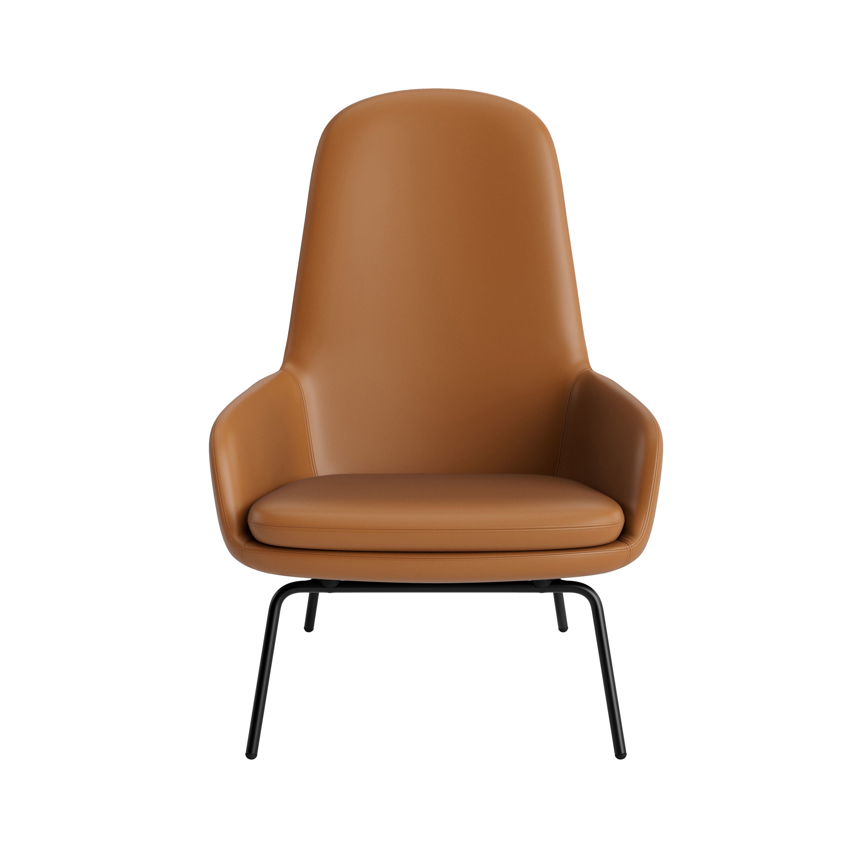 Era Lounge Chair: High + Metal Base + Black Steel