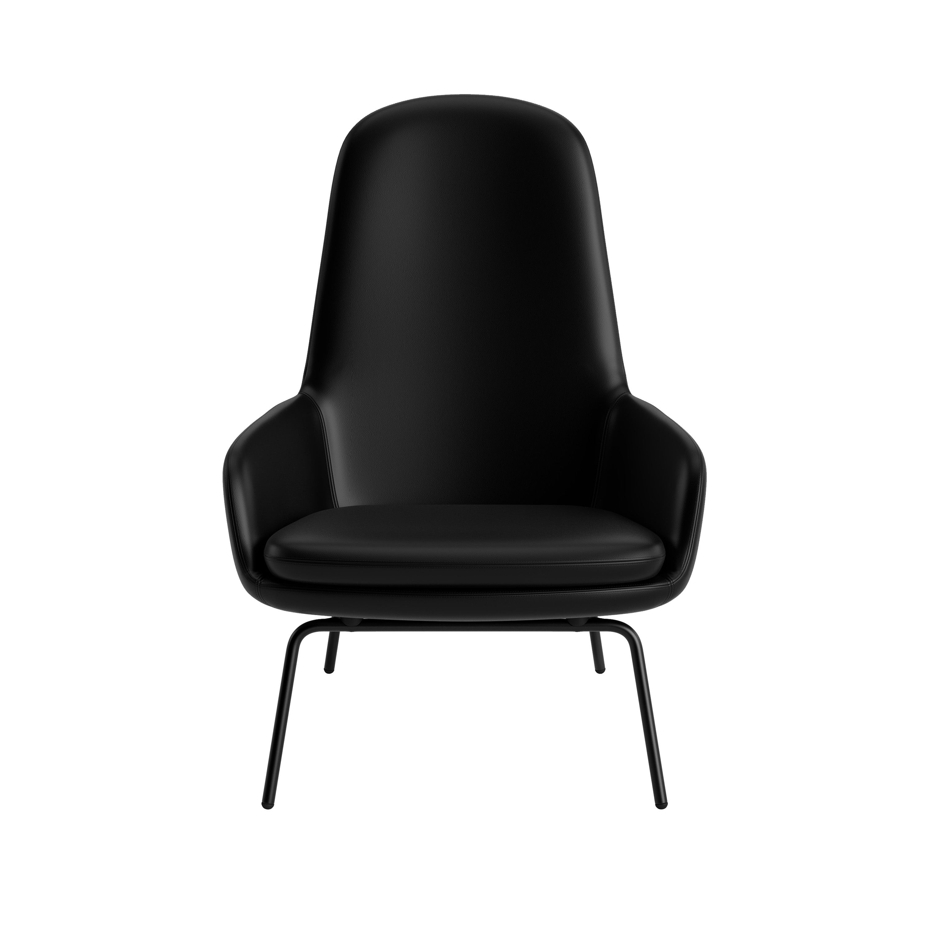 Era Lounge Chair: High + Metal Base + Black Steel