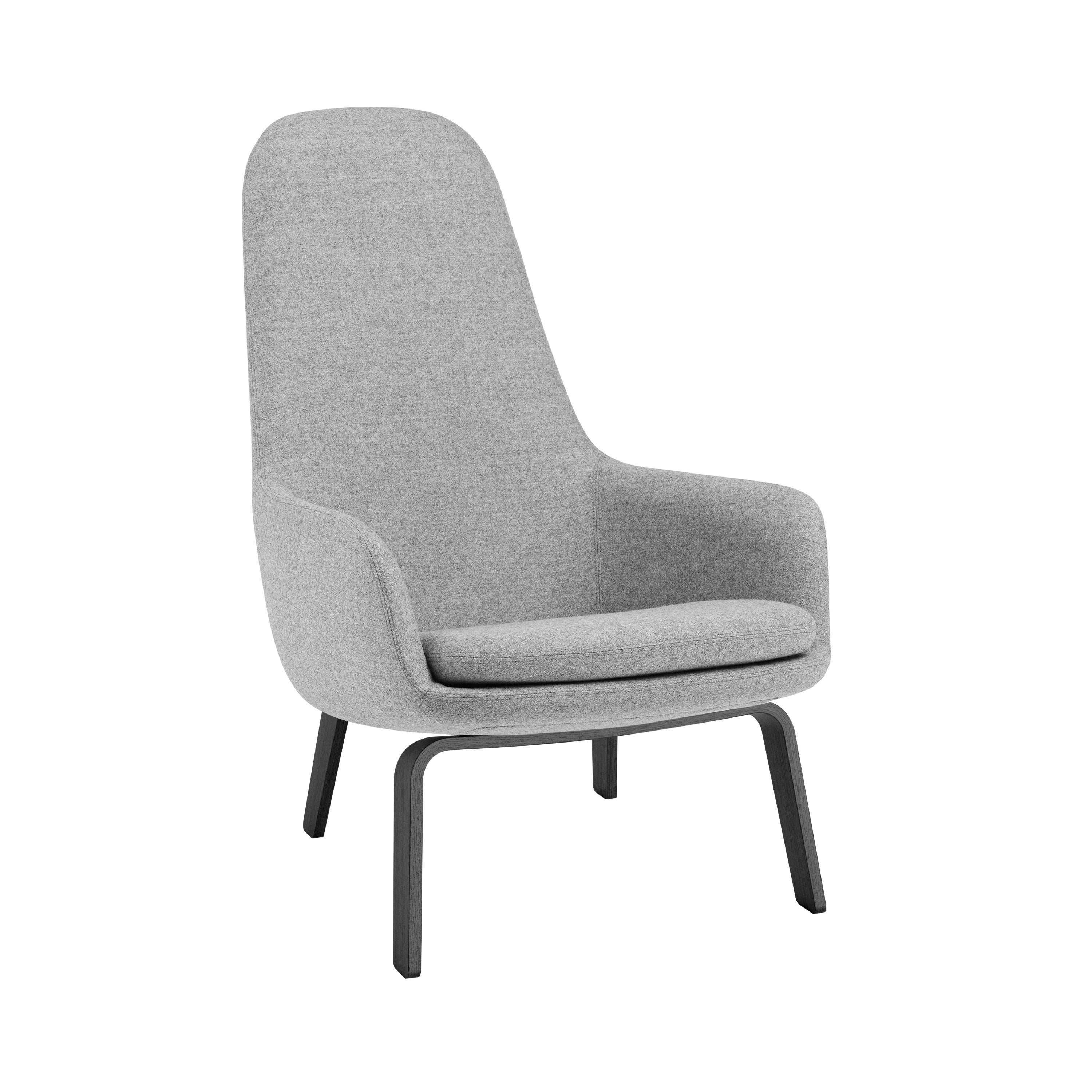 Era Lounge Chair: High + Wood Base + Black Oak