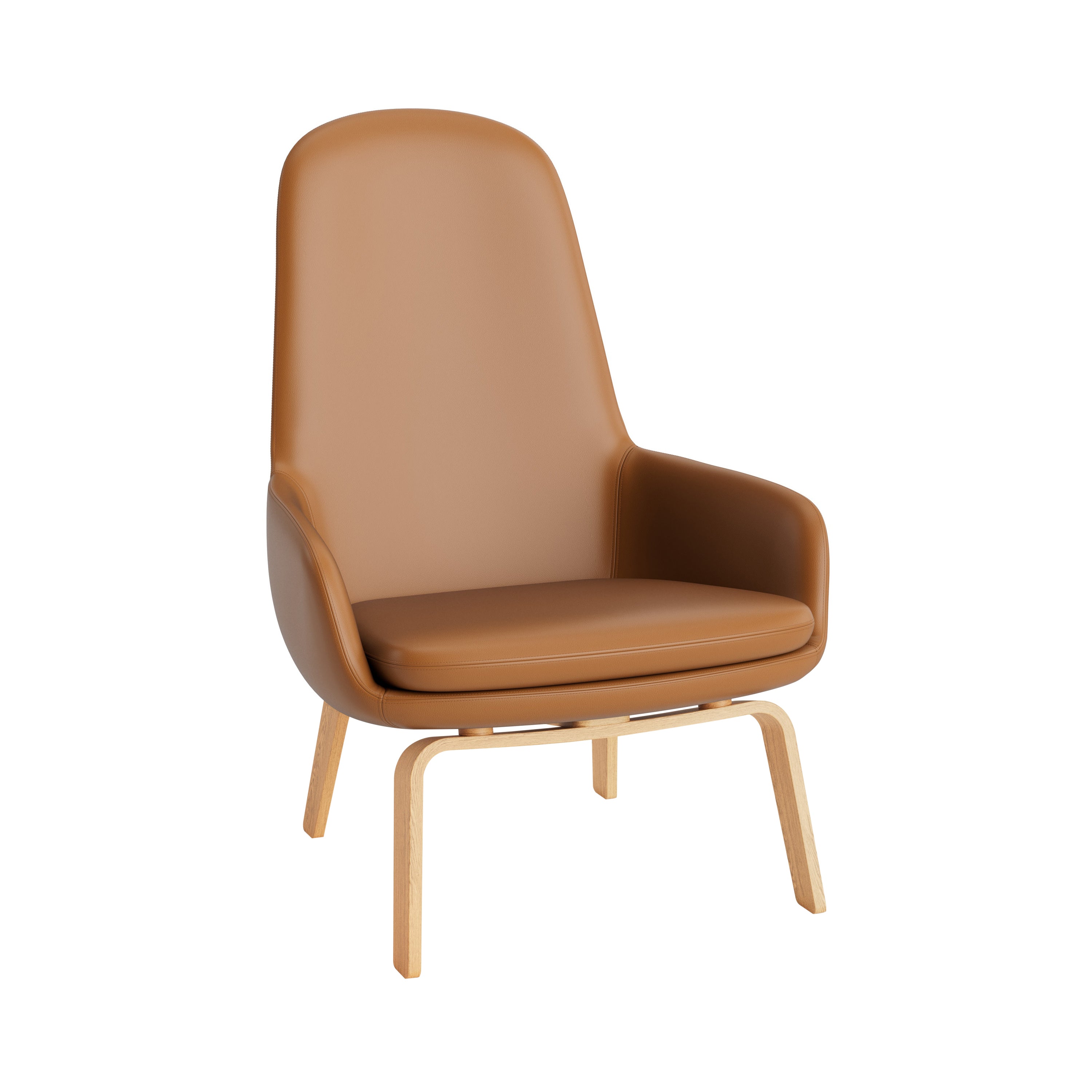 Era Lounge Chair: High + Wood Base + Oak