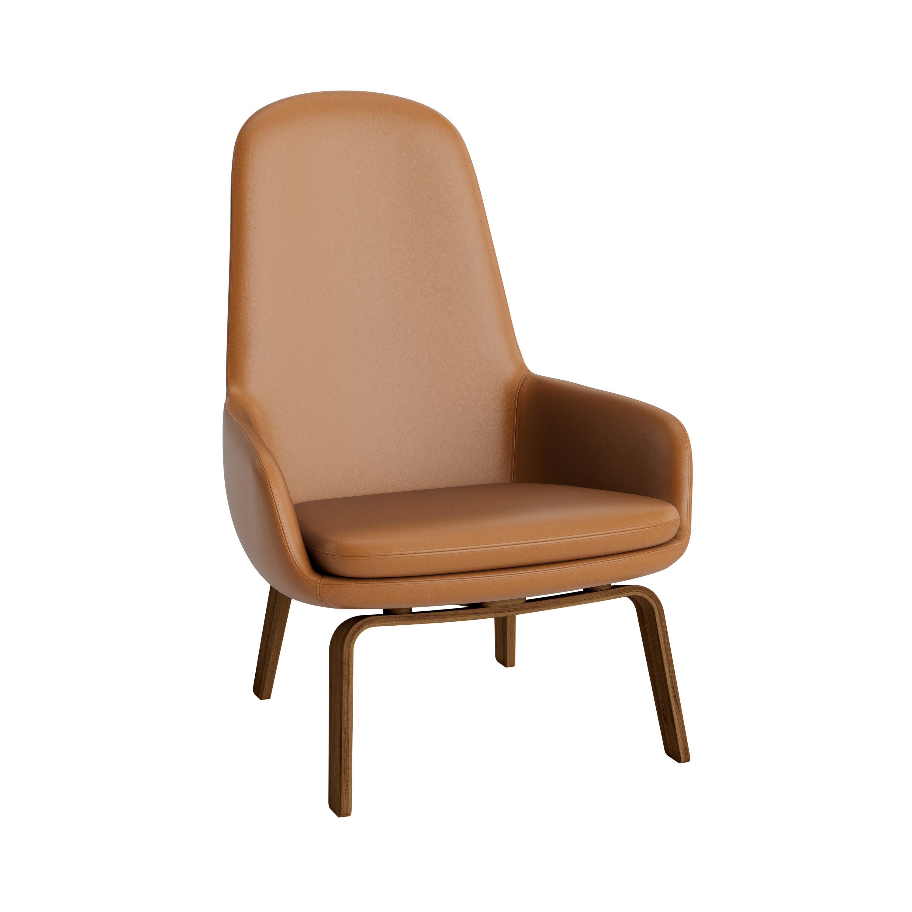 Era Lounge Chair: High + Wood Base + Walnut