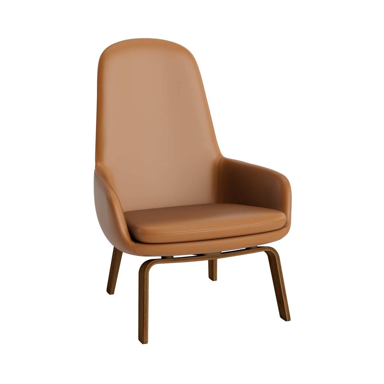 Era Lounge Chair: High + Wood Base + Walnut