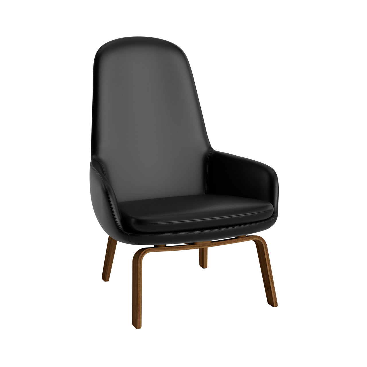 Era Lounge Chair: High + Wood Base + Walnut