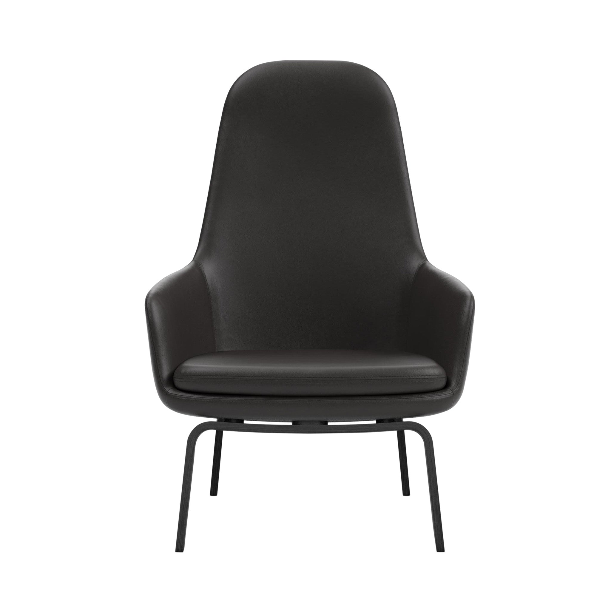 Era Lounge Chair: High + Wood Base + Black Oak