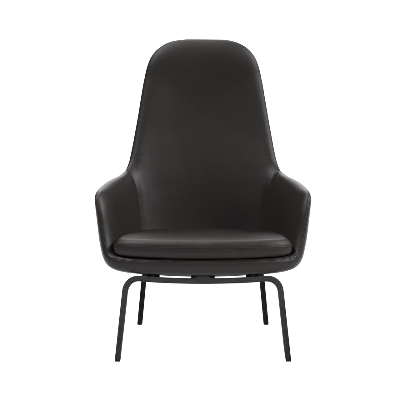 Era Lounge Chair: High + Wood Base + Black Oak