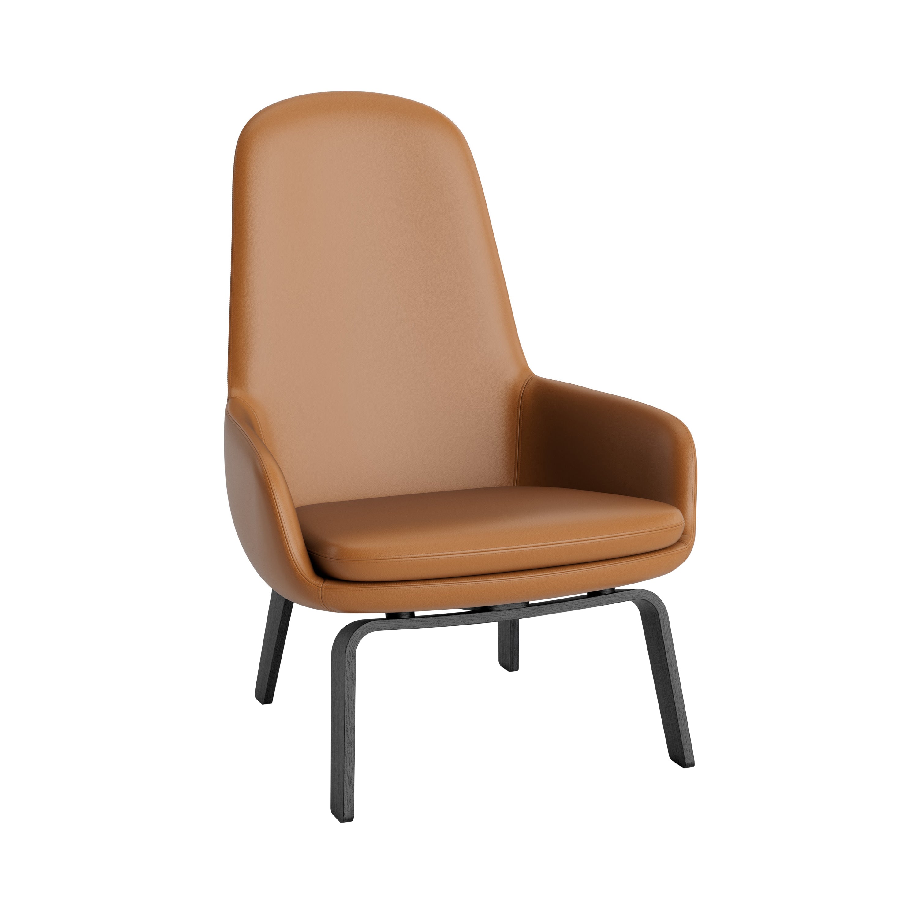 Era Lounge Chair: High + Wood Base + Black Oak