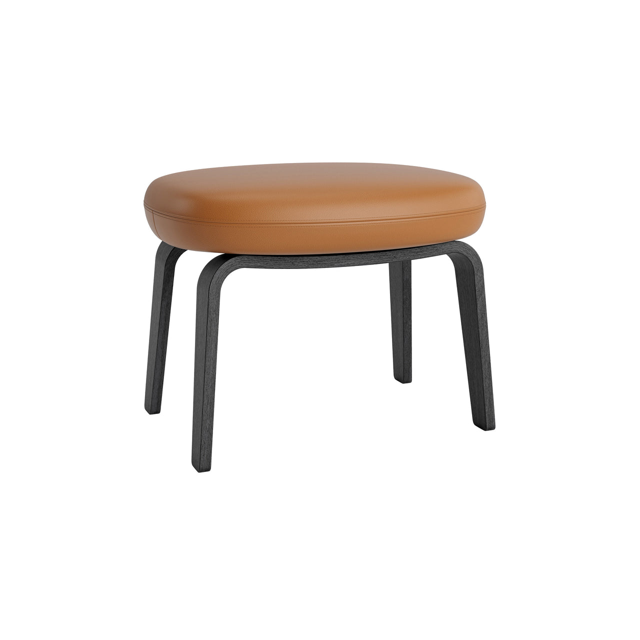 Era Footstool: Wood Base + Black Oak