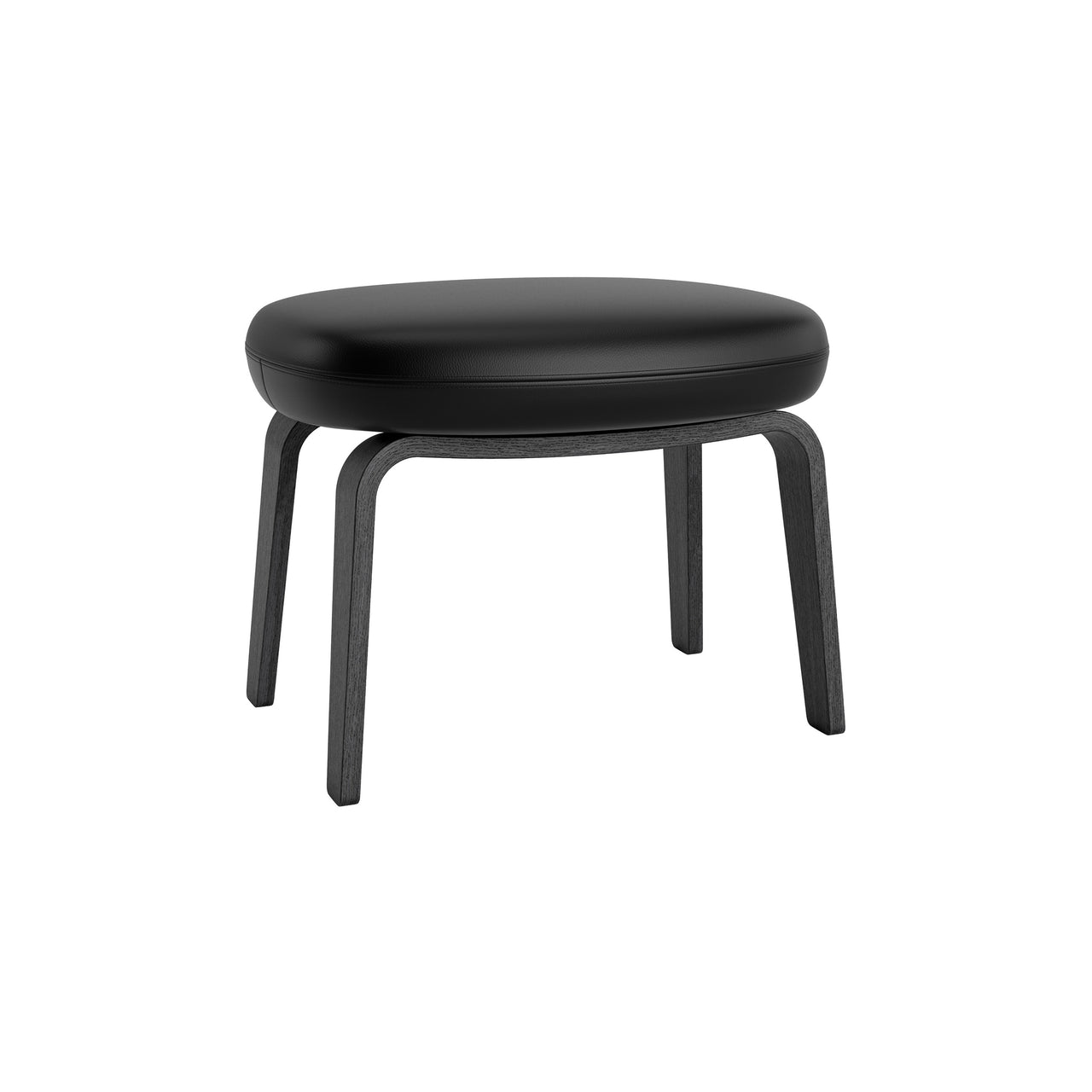 Era Footstool: Wood Base + Black Oak