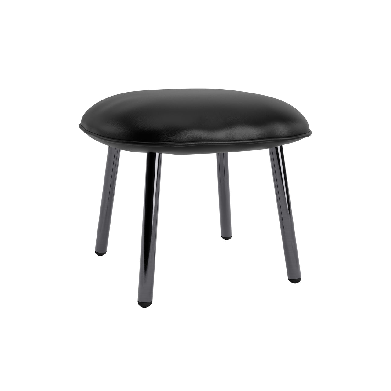 Ace Footstool: Steel Base + Black Metallic