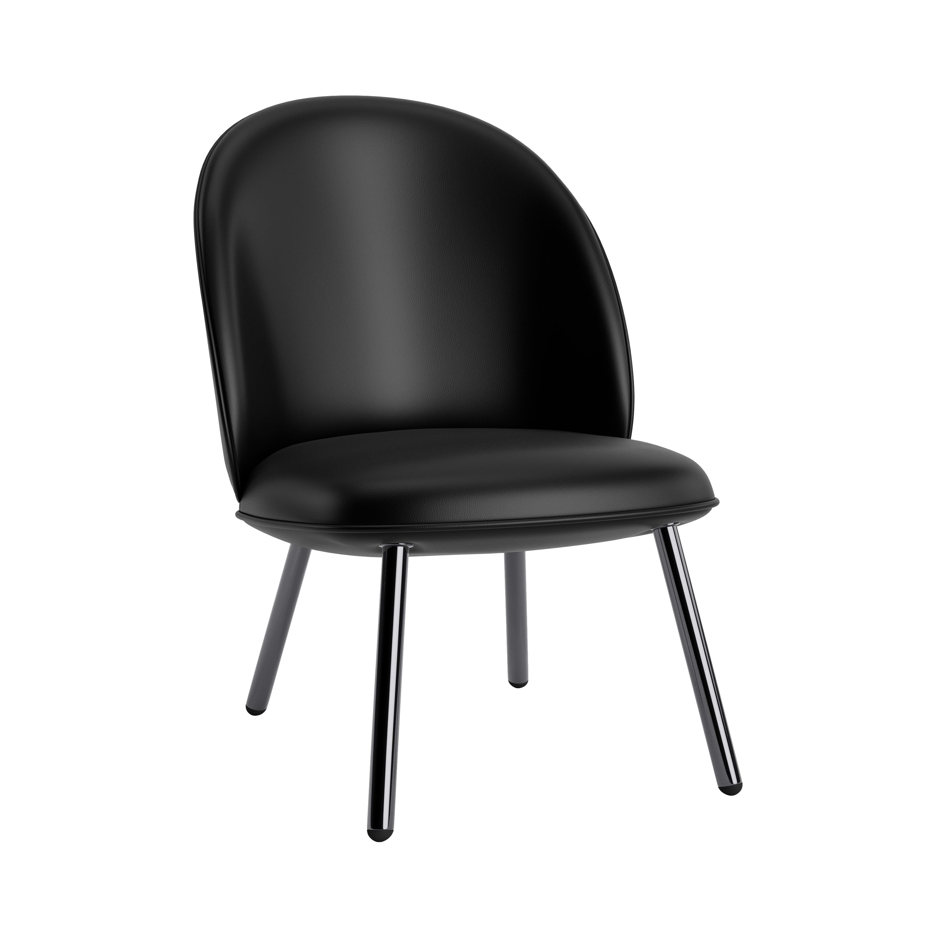 Ace Lounge Chair: Steel Base + Black Metallic