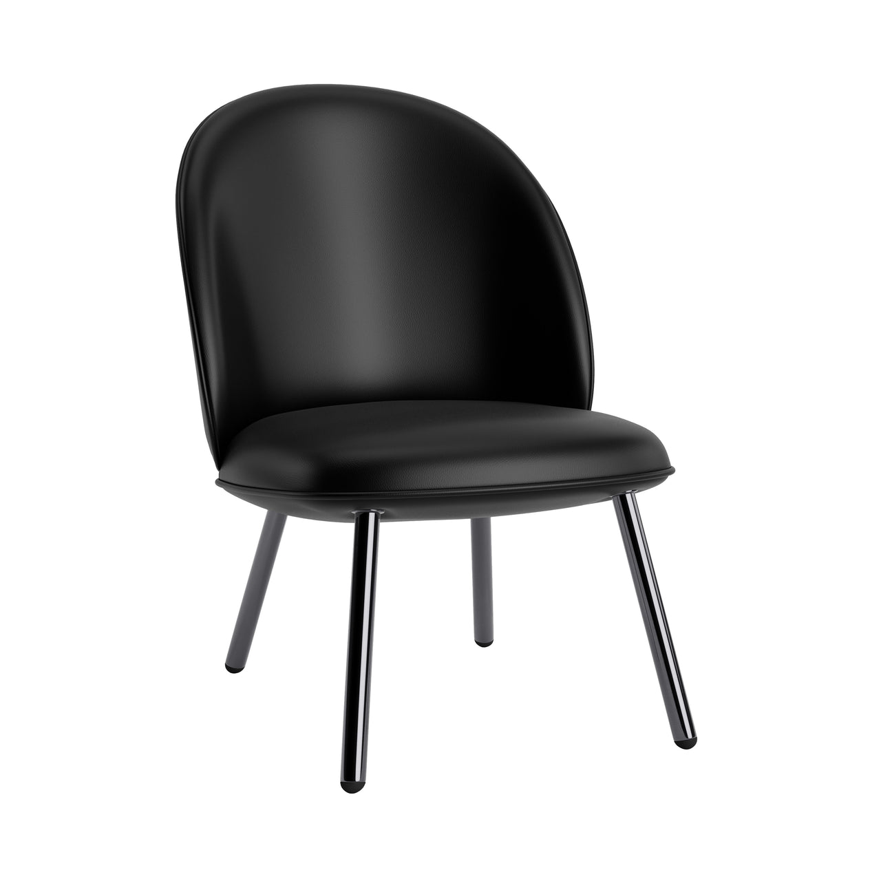 Ace Lounge Chair: Steel Base + Black Metallic