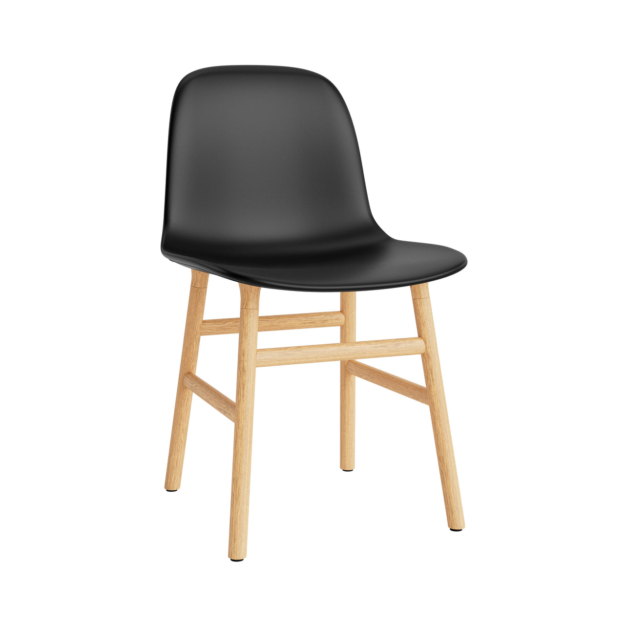 Form Chair: Wood Base + Upholstered + Oak