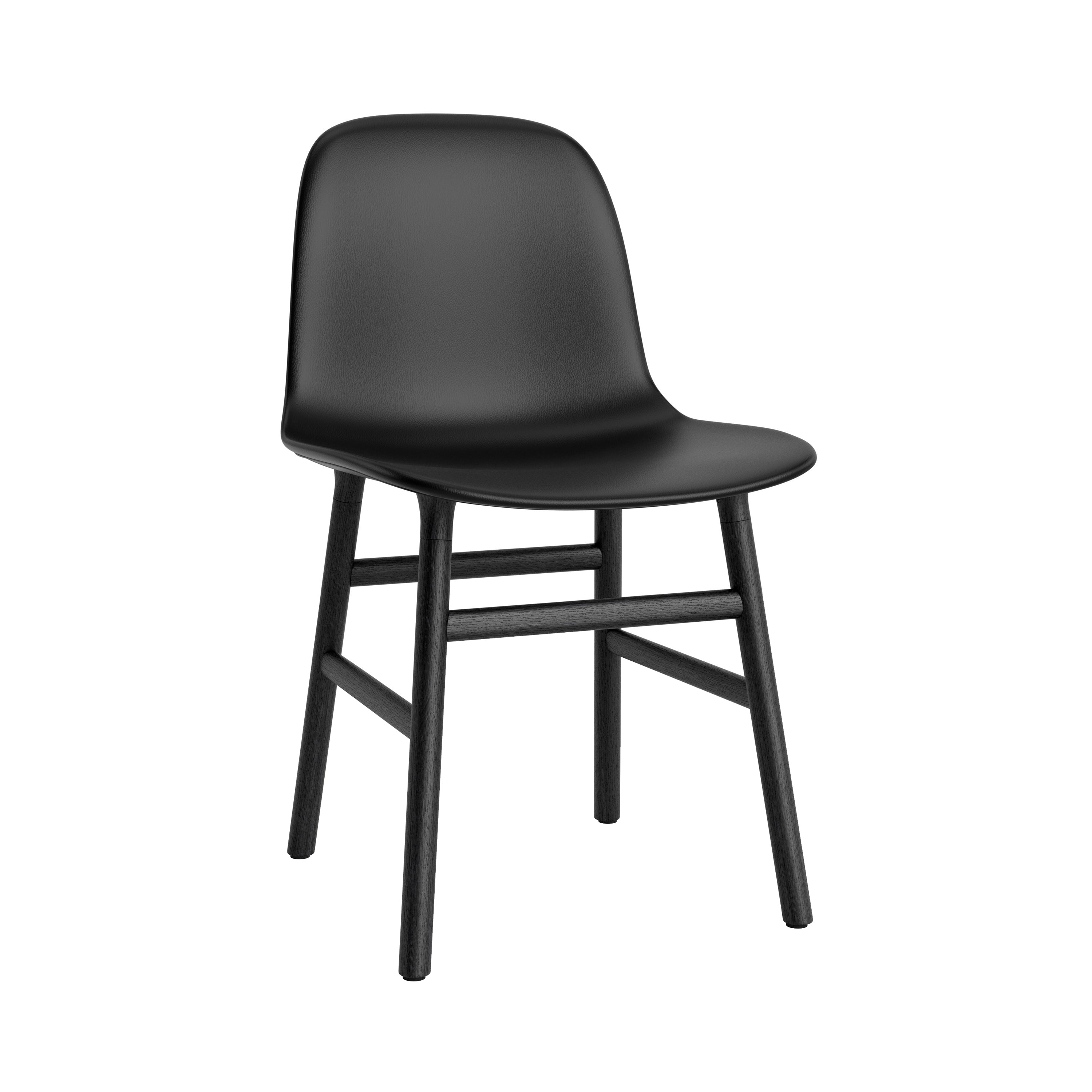Form Chair: Wood Base + Upholstered + Black Oak