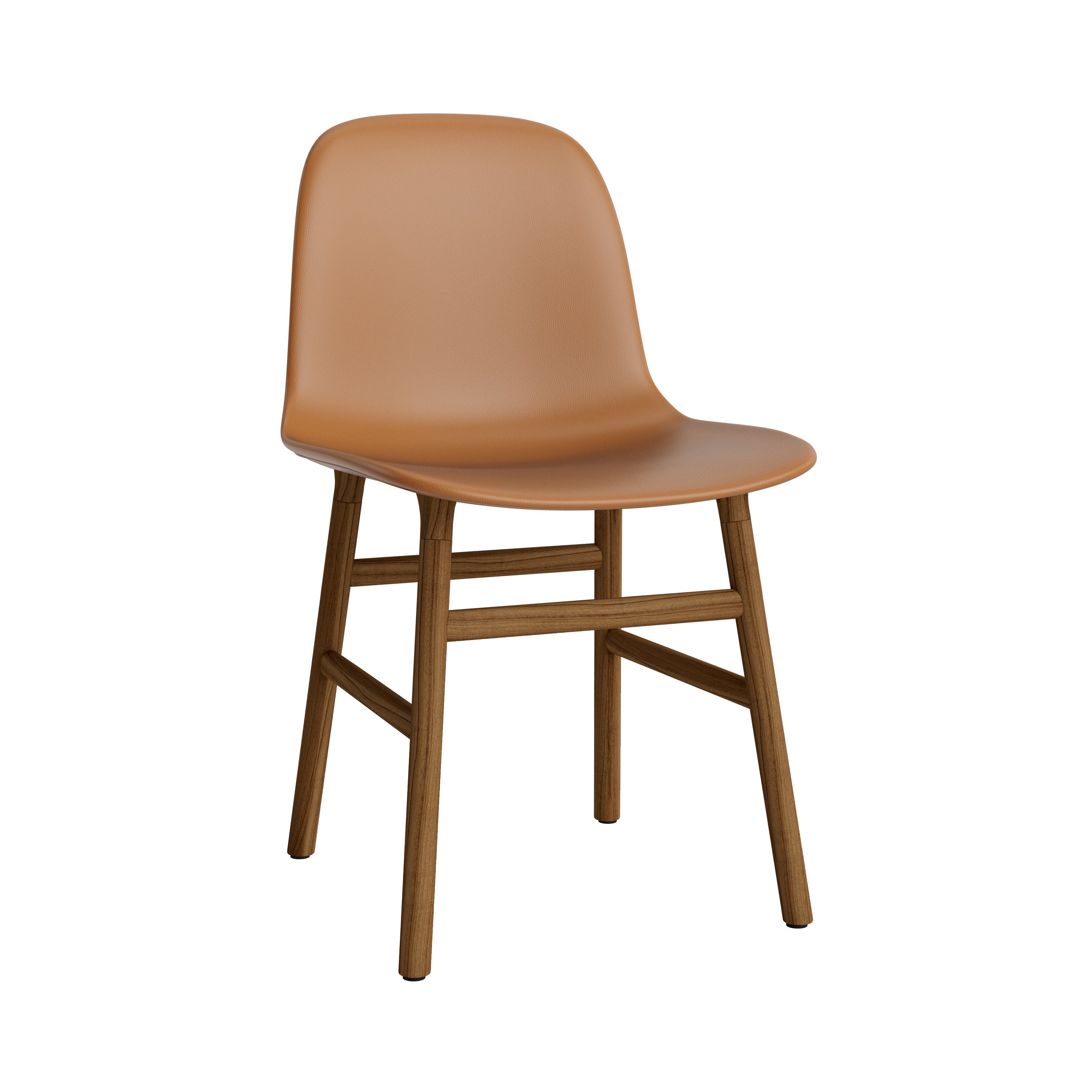 Form Chair: Wood Base + Upholstered + Walnut Oak