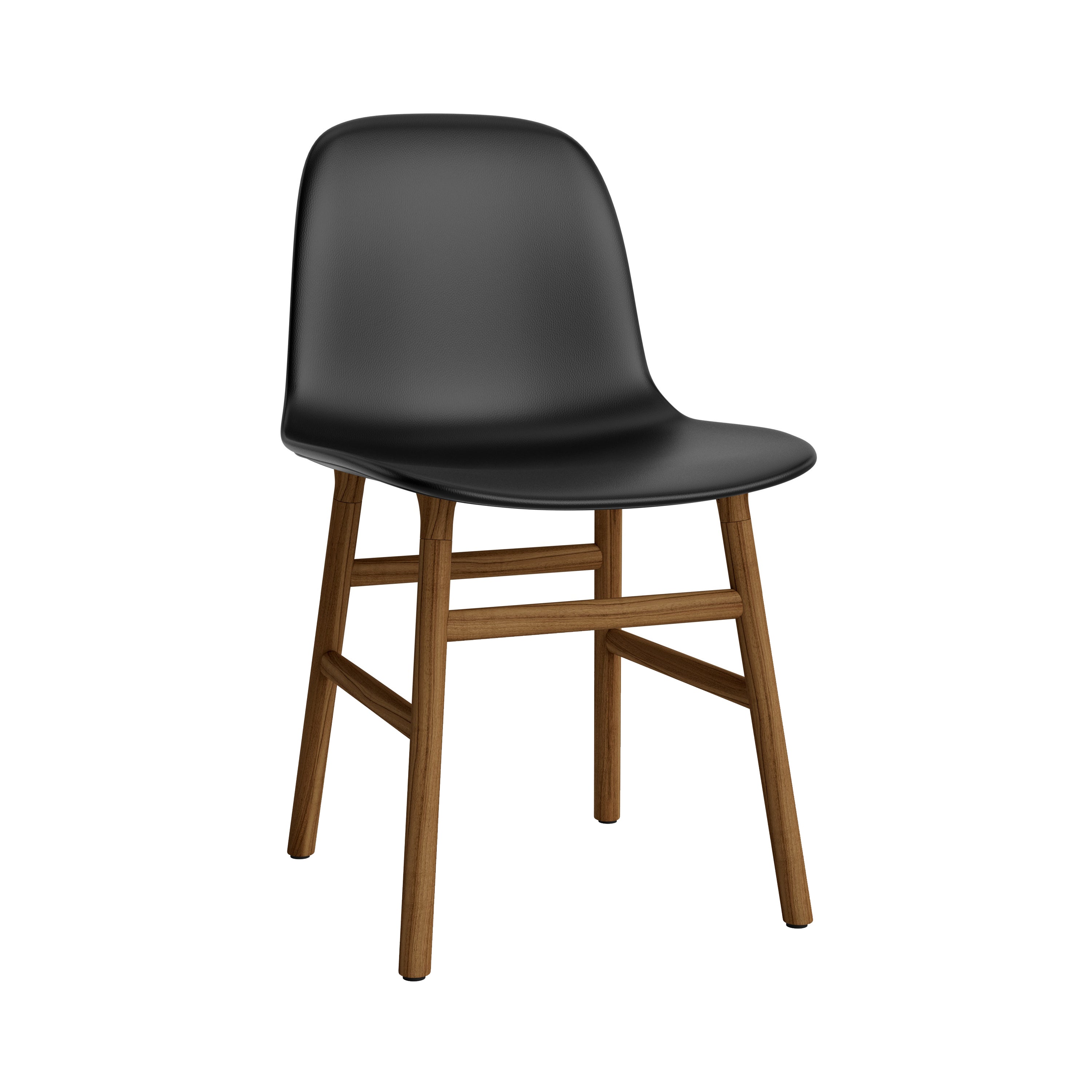 Form Chair: Wood Base + Upholstered + Walnut Oak